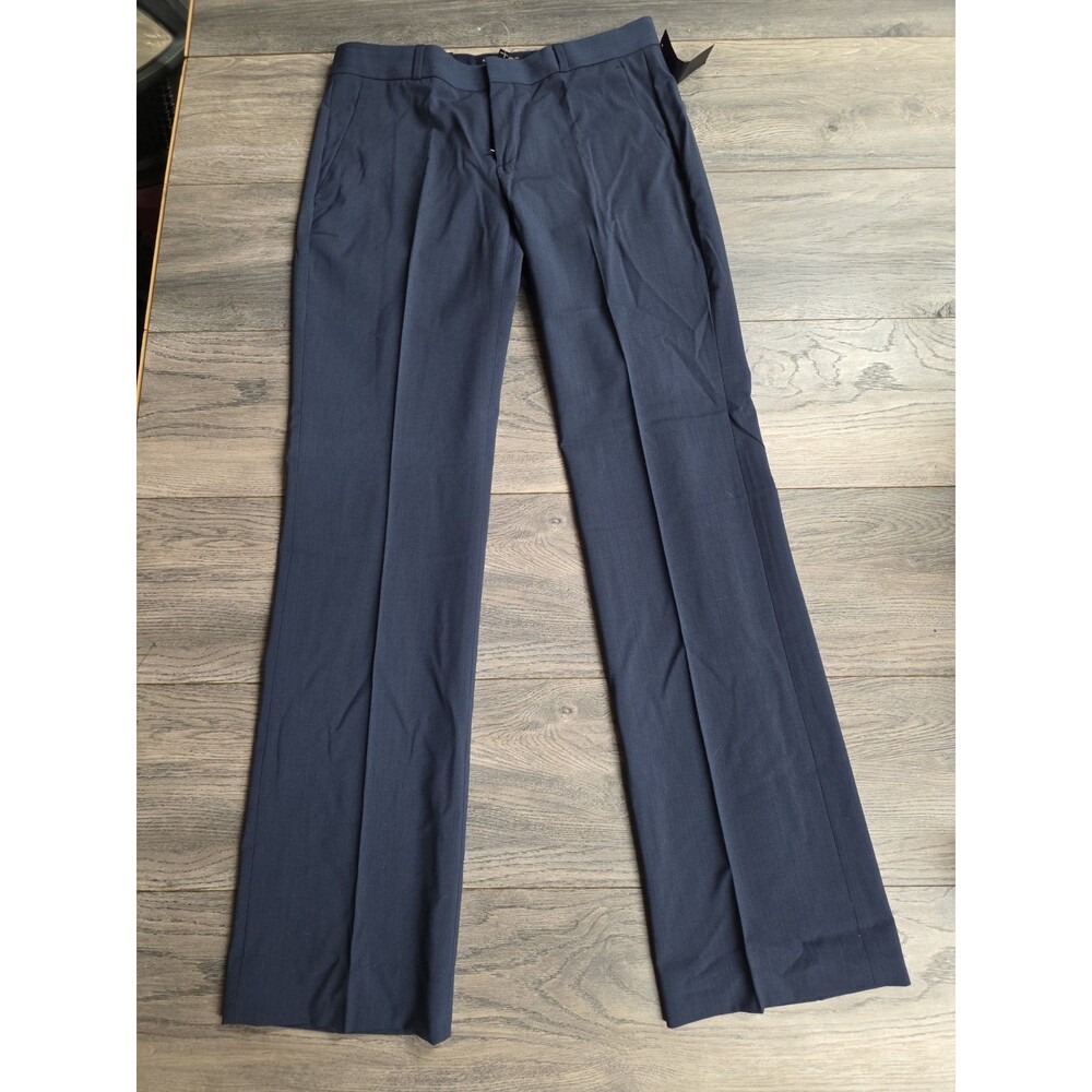 Banana Republic Logan Mid-Rise Straight Trouser Pants Size 4 Blue NEW